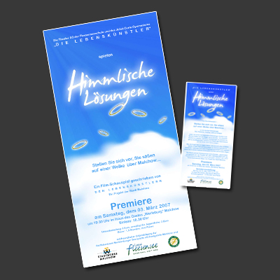 Plakat und Flyer 'Himmlische Lösungen'