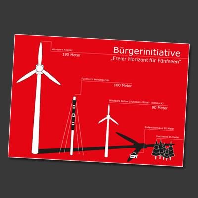Flyer 'Bürgerinitiative Freier Horizont für Fünfseen'