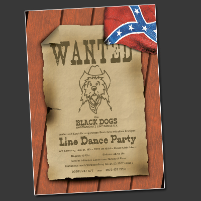 Plakat für die 'Black Dogs'