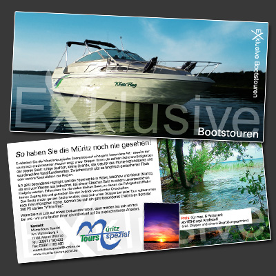 Flyer für den Bootsverleih der MTS