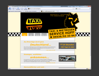Internetseite Taxi-Service Hoff