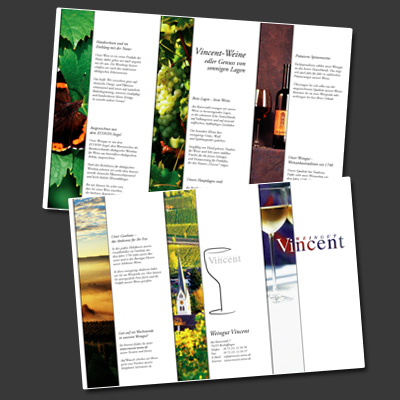 4-seitiger Flyer Weingut Vincent